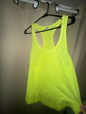 Victoria's Secret PINK racerback tank top neon yellow women’s size medium
